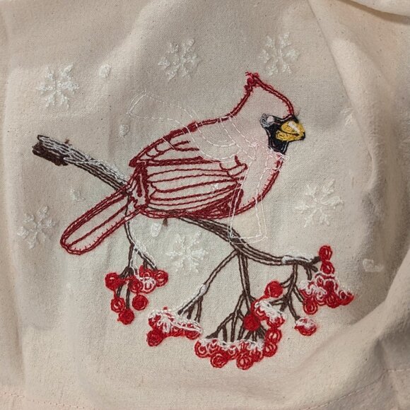 NWT Cardinal Embroidered Applique Flour Sack Hand Towel - Picture 10 of 10